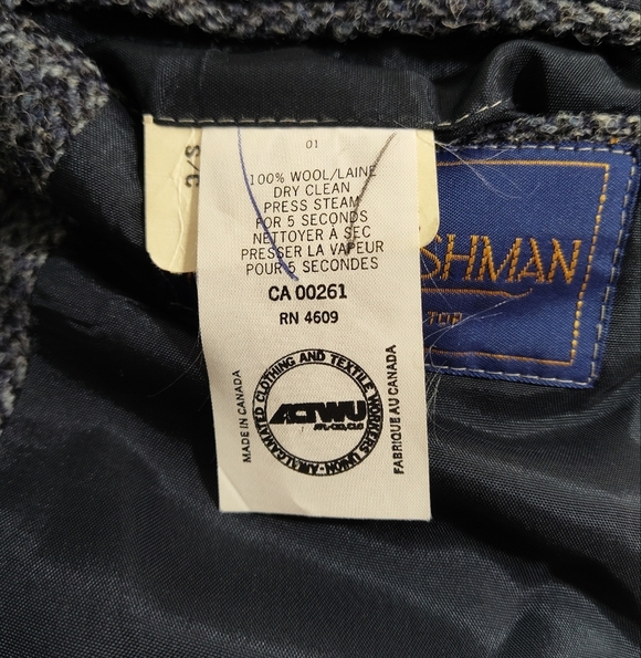 Harris Tweed Handwoven Scottish Wool Blazer 44R Leishman Gray Herringbone Union - Picture 7 of 9